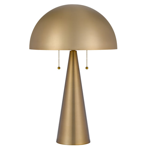 Cal Lighting Kinoko 23.5in Metal Table Lamp | Mid-Century Antique Brass and Brass Metal Shade | Bedroom & Living Room | 15 x 23.5 in | Model BO-3266TB