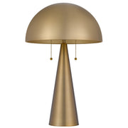 Cal Lighting Kinoko 23.5in Metal Table Lamp | Mid-Century Antique Brass and Brass Metal Shade | Bedroom & Living Room | 15 x 23.5 in | Model BO-3266TB