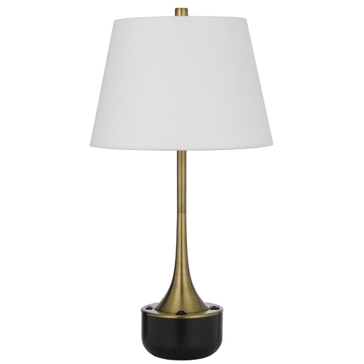 Cal Lighting Dacres 14in Table Lamp | Contemporary Dark Bronze Metal and Dark Bronze Linen Shade | Bedroom & Living Room | Model BO-3273TB