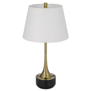 Cal Lighting Dacres 14in Table Lamp | Contemporary Dark Bronze Metal and Dark Bronze Linen Shade | Bedroom & Living Room | Model BO-3273TB