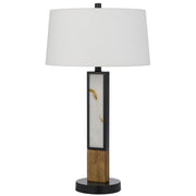 Cal Lighting Jessore 16in Table Lamp | Transitional Dark Bronze Metal and Dark Bronze Linen Shade | Bedroom & Living Room | Model BO-3274TB