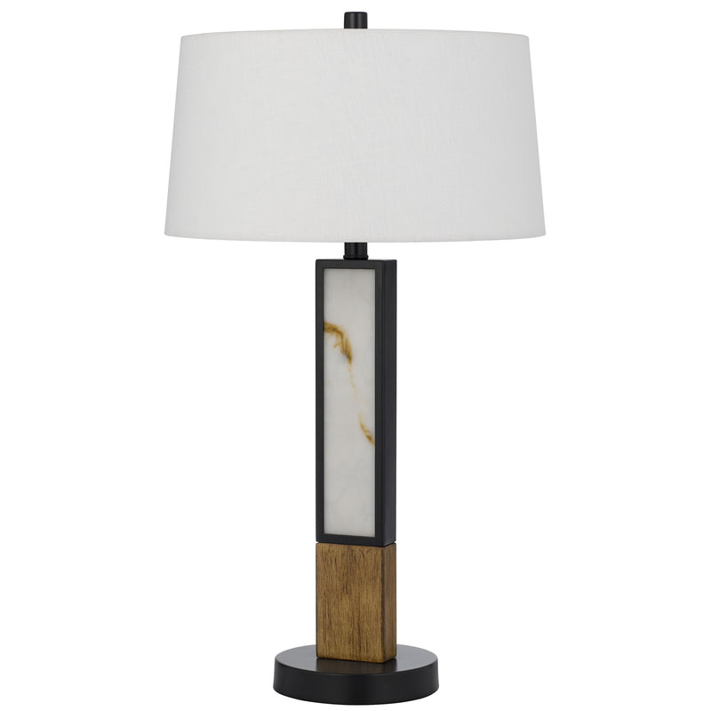 Cal Lighting Jessore 16in Table Lamp | Transitional Dark Bronze Metal and Dark Bronze Linen Shade | Bedroom & Living Room | Model BO-3274TB