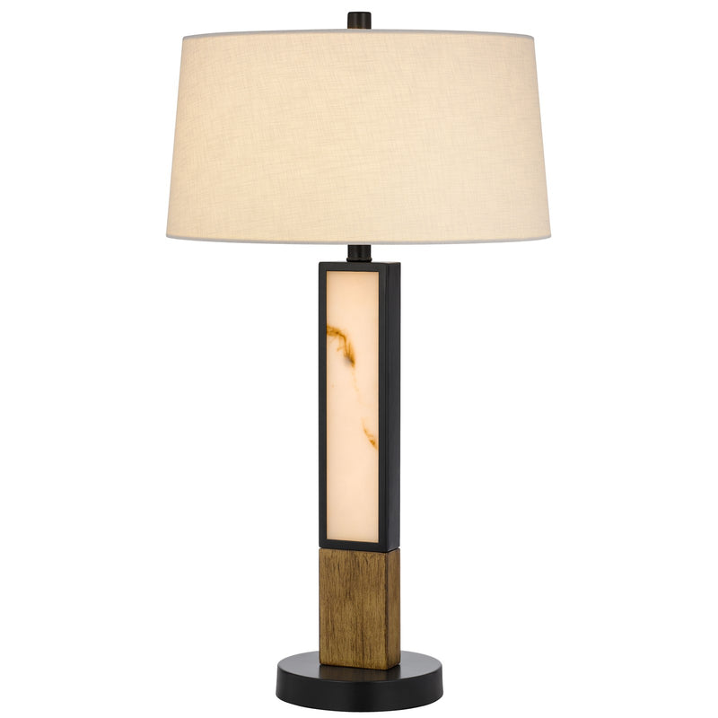 Cal Lighting Jessore 16in Table Lamp | Transitional Dark Bronze Metal and Dark Bronze Linen Shade | Bedroom & Living Room | Model BO-3274TB