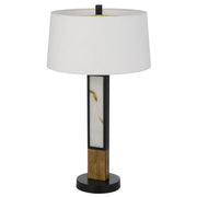 Cal Lighting Jessore 16in Table Lamp | Transitional Dark Bronze Metal and Dark Bronze Linen Shade | Bedroom & Living Room | Model BO-3274TB