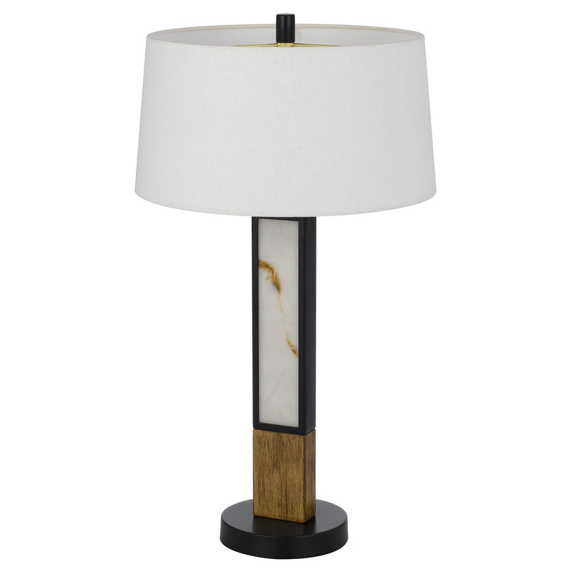 Cal Lighting Jessore 16in Table Lamp | Transitional Dark Bronze Metal and Dark Bronze Linen Shade | Bedroom & Living Room | Model BO-3274TB