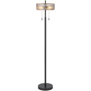 Cal Lighting Mirza 57in Floor Lamp | Contemporary Dark Bronze Metal and Smoky Glass Shade | Bedroom & Living Room | Model BO-3275FL