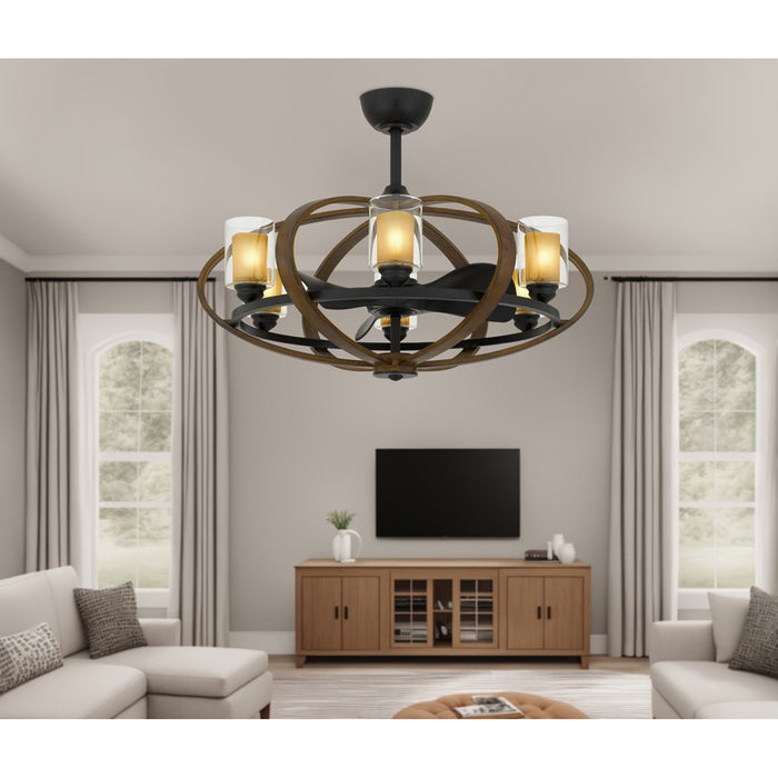 Cal Lighting Summerville 6 Lt Fandelier, Rustic