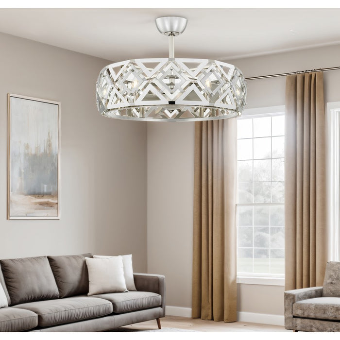 Cal Lighting Bario 6 Lt Fandelier, Chrome