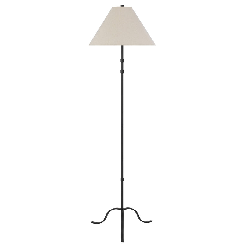 Cal Lighting Segovia 61in Floor Lamp | Transitional Black Metal and Fabric Shade | Living Room & Bedroom | 20 x 20 x 61 in | Model EC-1022FL