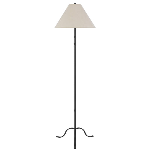Cal Lighting Segovia 61in Floor Lamp | Transitional Black Metal and Fabric Shade | Living Room & Bedroom | 20 x 20 x 61 in | Model EC-1022FL