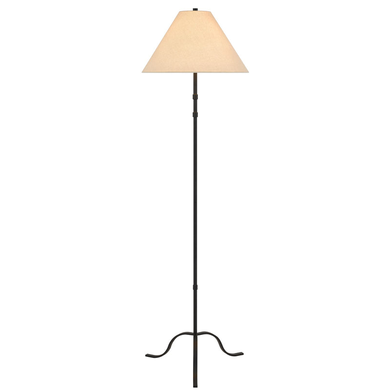 Cal Lighting Segovia 61in Floor Lamp | Transitional Black Metal and Fabric Shade | Living Room & Bedroom | 20 x 20 x 61 in | Model EC-1022FL