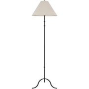 Cal Lighting Segovia 61in Floor Lamp | Transitional Black Metal and Fabric Shade | Living Room & Bedroom | 20 x 20 x 61 in | Model EC-1022FL