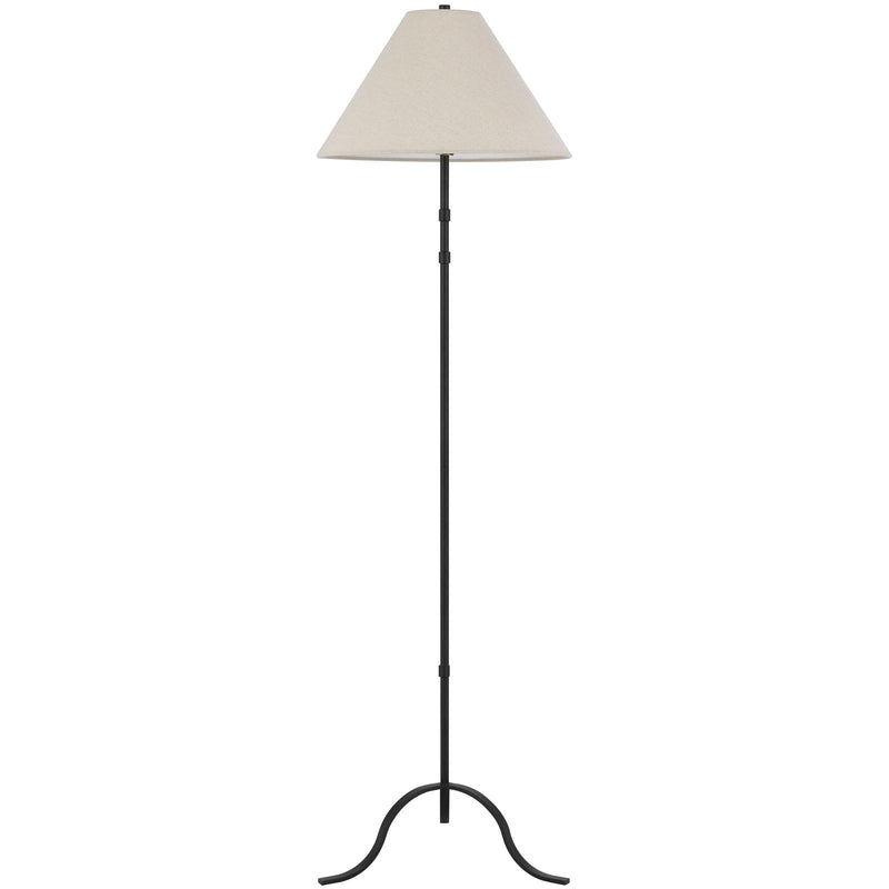 Cal Lighting Segovia 61in Floor Lamp | Transitional Black Metal and Fabric Shade | Living Room & Bedroom | 20 x 20 x 61 in | Model EC-1022FL