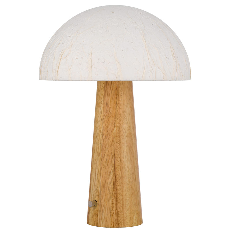 Cal Lighting Mogu 19.5in 1-Light Table Lamp | Modern Light Oak Wood and Paper Shade | Bedside & Office | 13.75 x 5.125 x 19.5 in | Model EC-1025TB