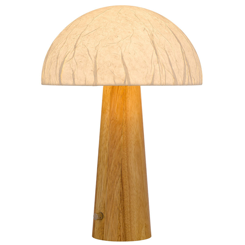 Cal Lighting Mogu 19.5in 1-Light Table Lamp | Modern Light Oak Wood and Paper Shade | Bedside & Office | 13.75 x 5.125 x 19.5 in | Model EC-1025TB
