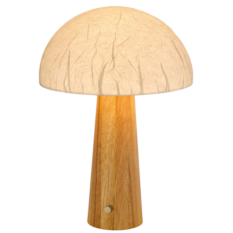 Cal Lighting Mogu 19.5in 1-Light Table Lamp | Modern Light Oak Wood and Paper Shade | Bedside & Office | 13.75 x 5.125 x 19.5 in | Model EC-1025TB