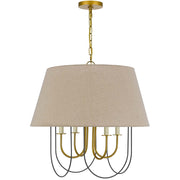 Cal Lighting Eupora 6 Lt Chand, Antique Brass/Black - FX-3817-4