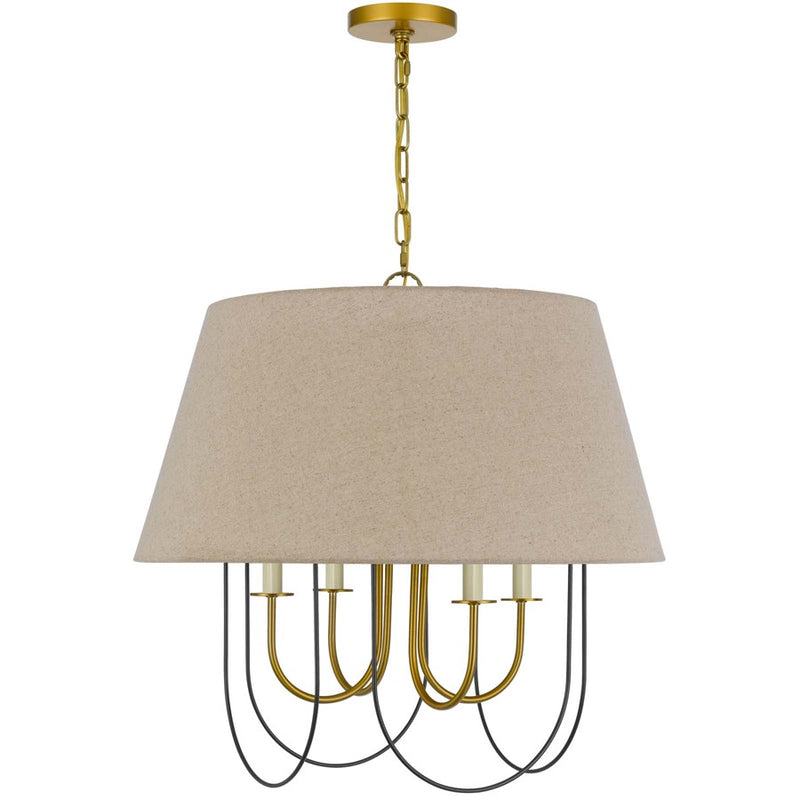 Cal Lighting Eupora 6 Lt Chand, Antique Brass/Black - FX-3817-4