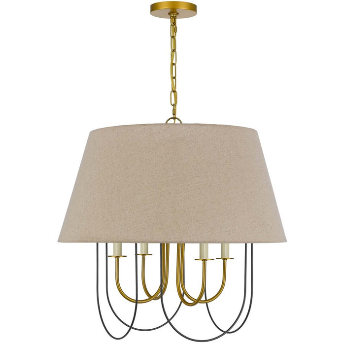 Cal Lighting Eupora 6 Lt Chand, Antique Brass/Black - FX-3817-4