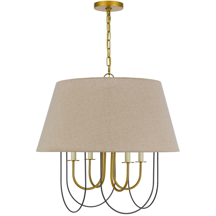 Cal Lighting Eupora 6 Lt Chand, Antique Brass/Black - FX-3817-4