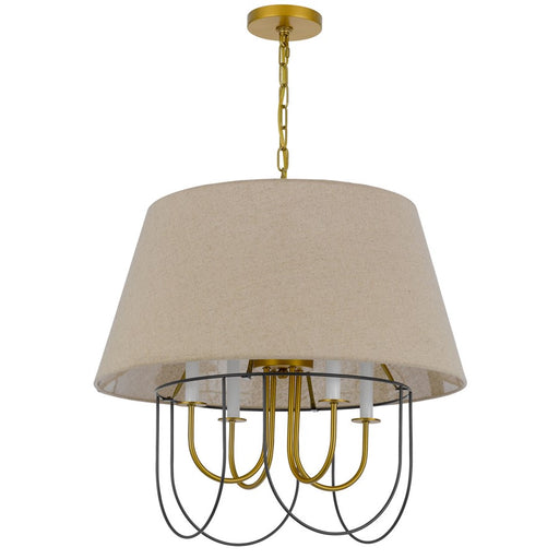 Cal Lighting Eupora 6 Lt Chand, Antique Brass/Black