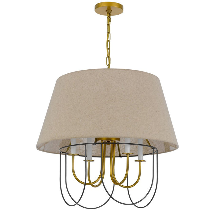 Cal Lighting Eupora 6 Lt Chand, Antique Brass/Black