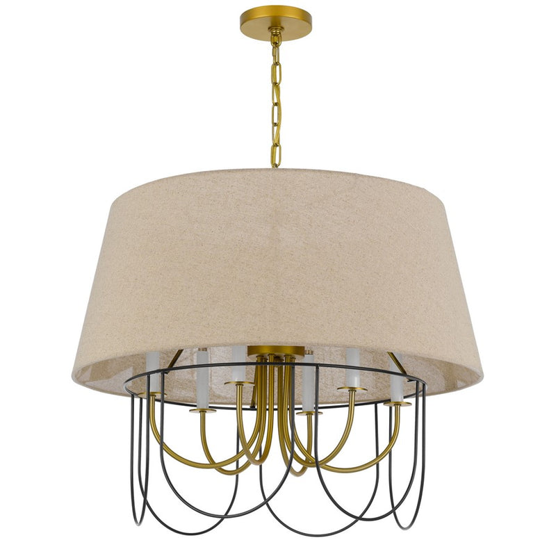 Cal Lighting Eupora 4 Lt Chand, Antique Brass/Black