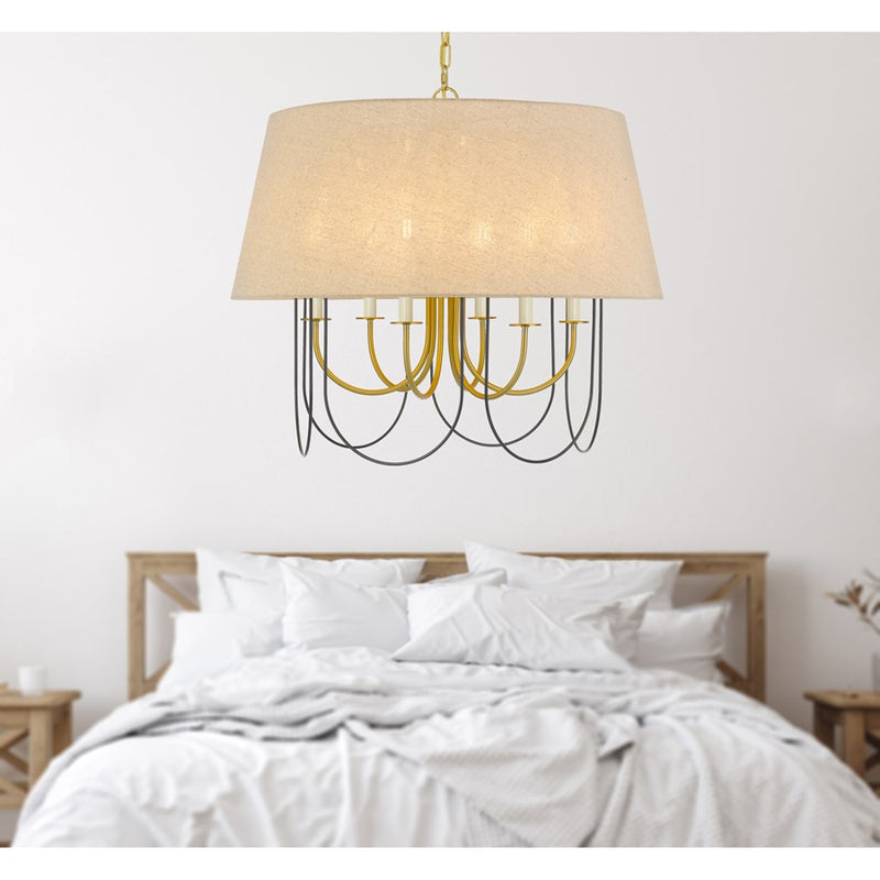 Cal Lighting Eupora 4 Lt Chand, Antique Brass/Black