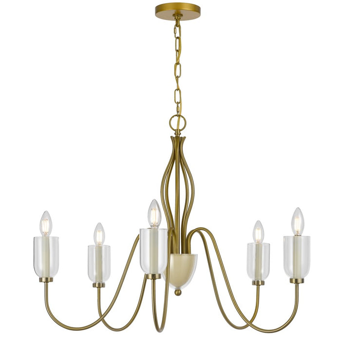 Cal Lighting Kalamaria 5 Lt Chand, Antique Brass