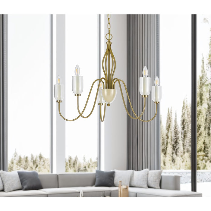 Cal Lighting Kalamaria 5 Lt Chand, Antique Brass