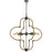 Cal Lighting Tahoka 8Lt Chand, Burlap/Black Iron/Antique Brass