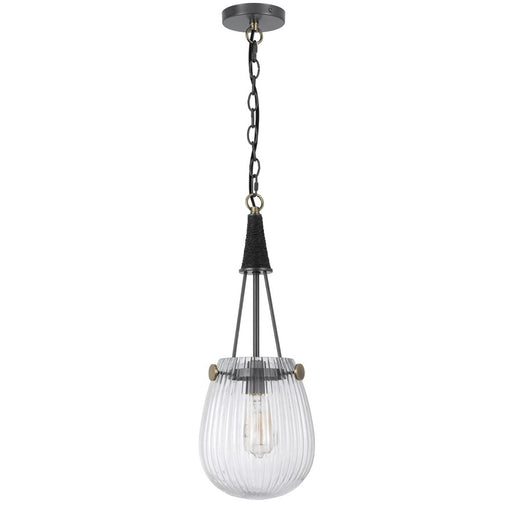 Cal Lighting Cordoba 1 Lt Pend, Glass/Iron Grey/Antique Brass - FX-3820-1
