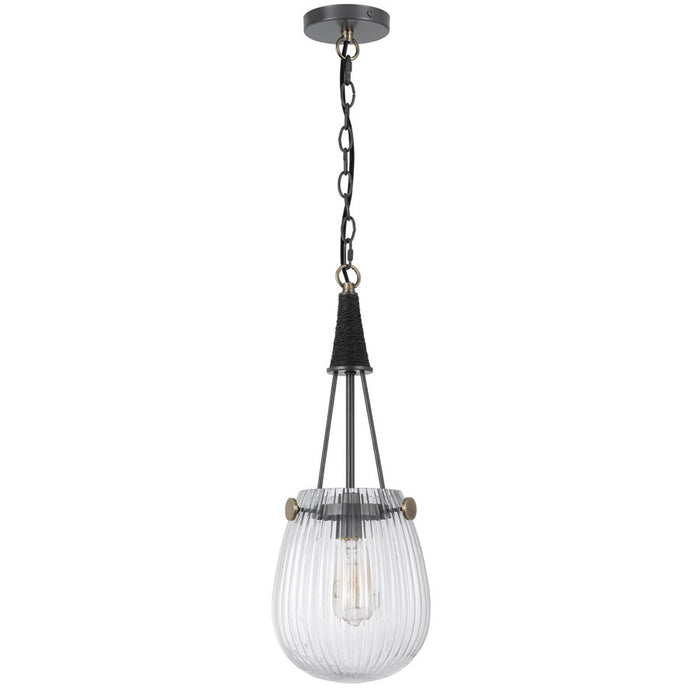 Cal Lighting Cordoba 1 Lt Pend, Glass/Iron Grey/Antique Brass - FX-3820-1