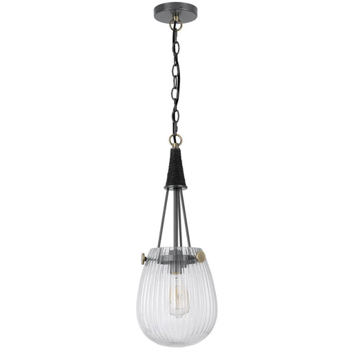 Cal Lighting Cordoba 1 Lt Pend, Glass/Iron Grey/Antique Brass
