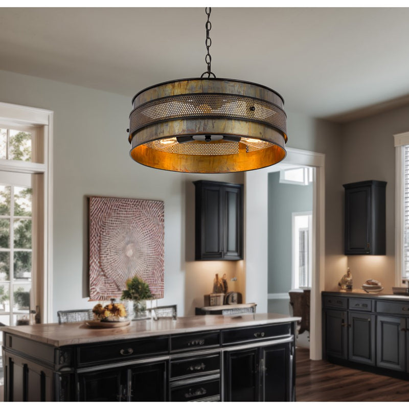 Cal Lighting Heraklion 3 Lt Chand, Aged Bronze