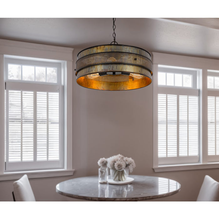 Cal Lighting Heraklion 3 Lt Chand, Aged Bronze