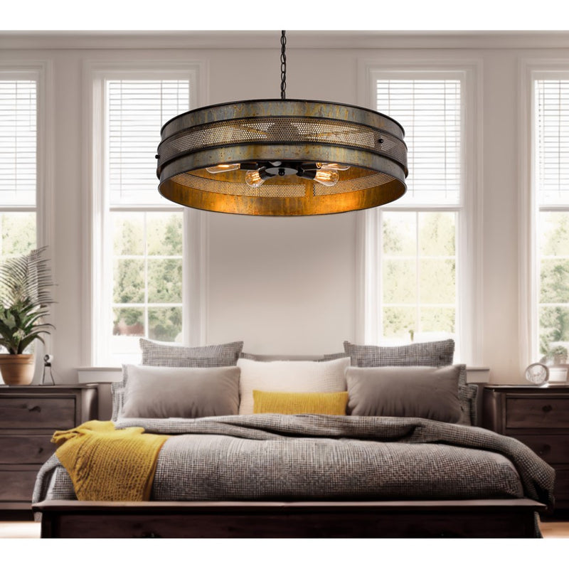 Cal Lighting Heraklion 5 Lt Chand, Aged Bronze