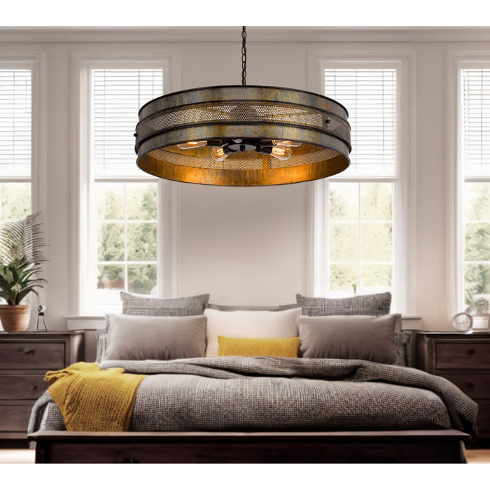 Cal Lighting Heraklion 5 Lt Chand, Aged Bronze