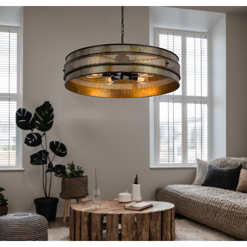Cal Lighting Heraklion 5 Lt Chand, Aged Bronze