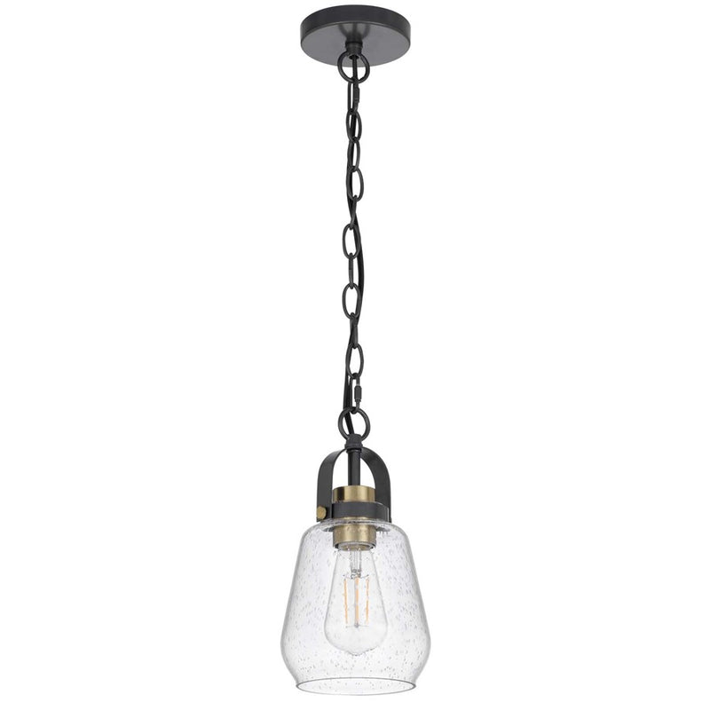 Cal Lighting Kavala 1 Lt Pendants, Black/Antique Brass