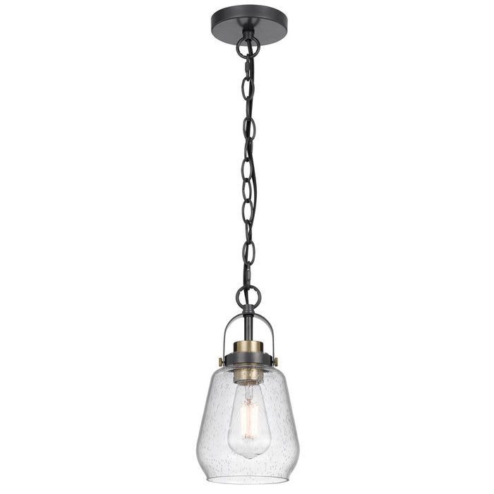Cal Lighting Kavala 1 Lt Pendants, Black/Antique Brass