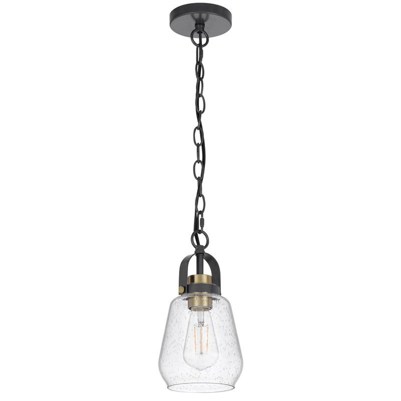 Cal Lighting Kavala 1 Lt Pendants, Black/Antique Brass