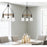 Cal Lighting Kavala 3 Lt Pendants, burlap/Antique Brass