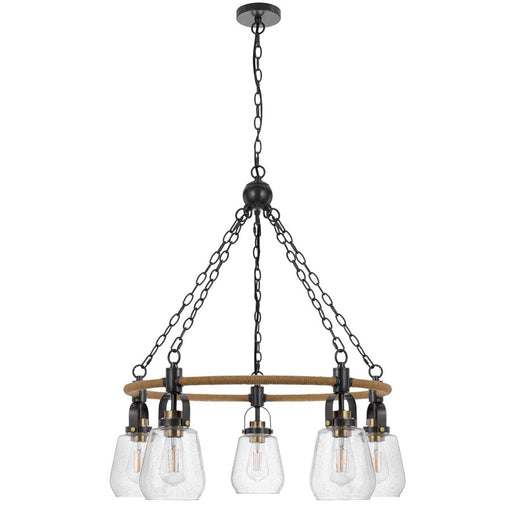 Cal Lighting Kavala 5 Lt Pendants, burlap/Antique Brass - FX-3824-5