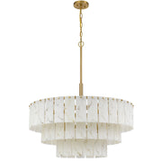 Cal Lighting Torrigiani 32in 11-Light Chandelier | Antique Brass and Faux Alabaster Stone | Living Room & Dining Room | Model FX-3831-11