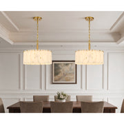 Cal Lighting Torrigiani 16in 3-Light Chandelier | Antique Brass and Faux Alabaster Stone | Bedroom & Dining Room | 16 x 13.375 in | Model FX-3831-3