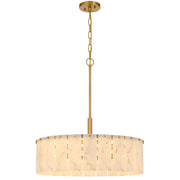 Cal Lighting Torrigiani 24in 5-Light Chandelier | Antique Brass and Faux Alabaster Stone | Living Room & Dining Room | Model FX-3831-5