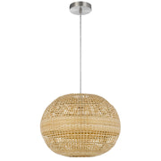 Cal Lighting Obu 16in 1-Light Pendant | Contemporary Bamboo and Bamboo Shade | Bedroom & Living Room | 15.75 x 4.75 x 11.75 in | Model FX-3832-1