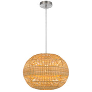 Cal Lighting Obu 16in 1-Light Pendant | Contemporary Bamboo and Bamboo Shade | Bedroom & Living Room | 15.75 x 4.75 x 11.75 in | Model FX-3832-1
