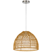 Cal Lighting Hialoa 16in 1-Light Pendant | Contemporary Rattan and Rattan Shade | Bedroom & Living Room | 16 x 4.75 x 11.75 in | Model FX-3834-1